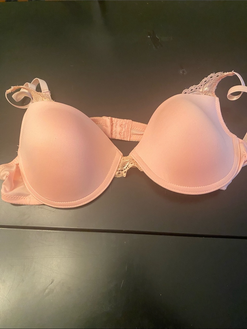 Izod Light Pink Lace-Trim Padded Bra